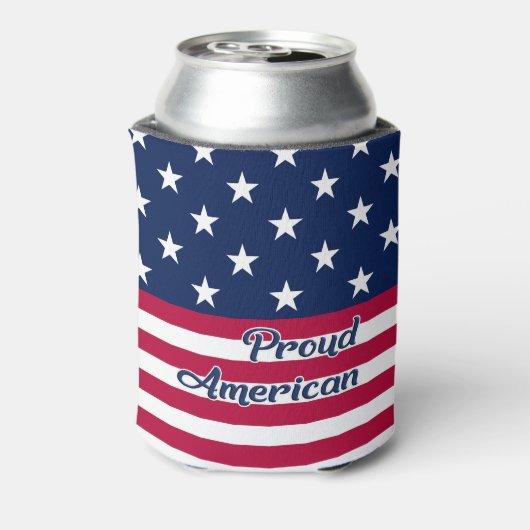 Proud American sterren & stripes USA flag patrioti Blikjeskoeler (Blikje Achterkant)