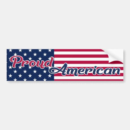 Proud American sterren & stripes USA vlag Bumpersticker (Voorkant)