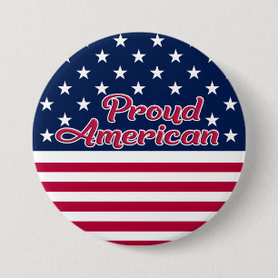 Proud American USA vlag sterren en strepen Ronde Button 7,6 Cm