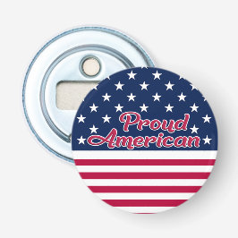 Proud American USA vlag sterren & strepen Button Flesopener