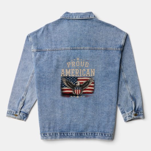 Proud American USA Vlag Sweatshirt Denim Jacket (Achterkant)