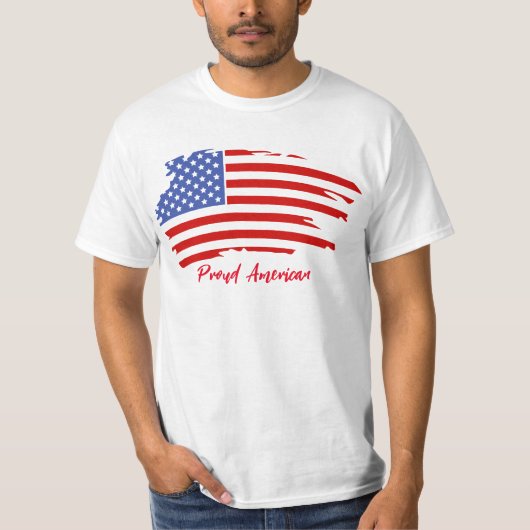 Proud American USA Vlag T-shirt (Voorkant)