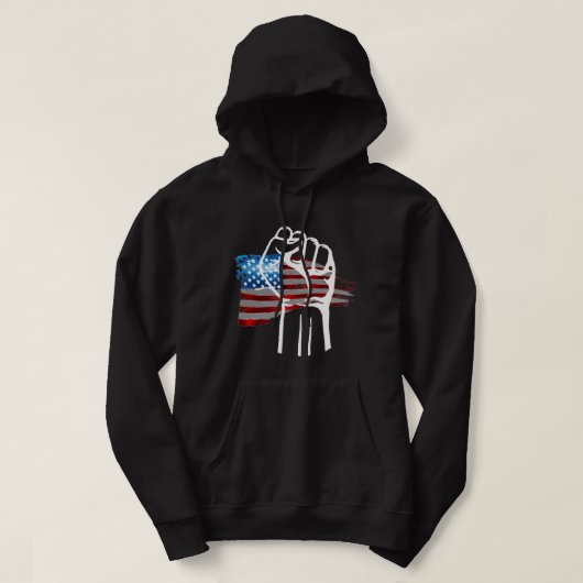 PROUD AMERICAN - wht  Hoodie (Design voorkant)