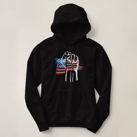 PROUD AMERICAN - wht  Hoodie (Design voorkant)