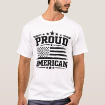 Proud Amerikaanse USA Vlag Witte T-shirt