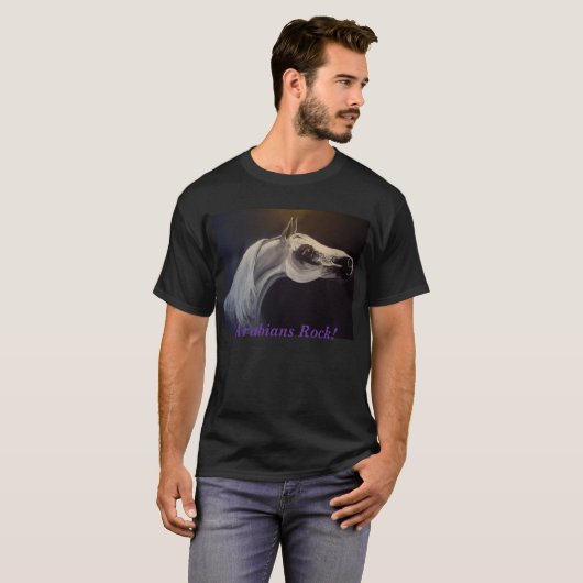 Proud Arabian Stallion, Arabians Rock! T-shirt (Voorkant volledig)