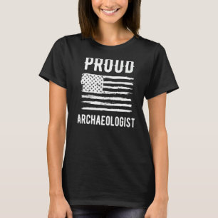 Proud Archeoloog Professie Amerikaanse vlag T-shirt
