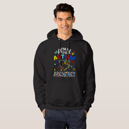 Proud Architect Autism Awareness Love Autistic Mat Hoodie (Voorkant volledig)