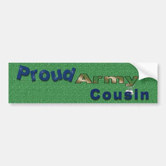 Proud Army Cousin Blue Bumpersticker (Voorkant)