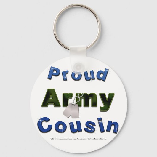 Proud Army Cousin Blue Sleutelhanger (Voorkant)