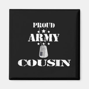 Proud Army Cousin Military Pride American Flag For Magneet