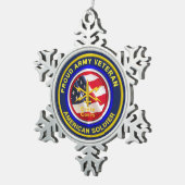 Proud Army Cyber Corps Veteran Keepomwille Tin Sneeuwvlok Ornament (Rechts)