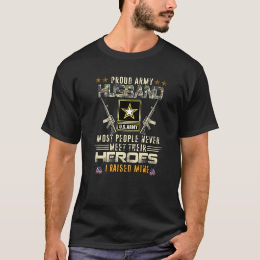 Proud Army Husband Ik heb mijn helden Camouflage S T-shirt (Voorkant)