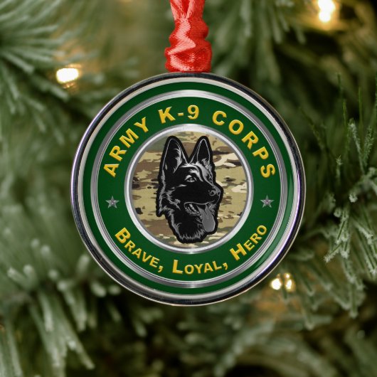 Proud Army K-9 Corps Metalen Ornament (Boom)