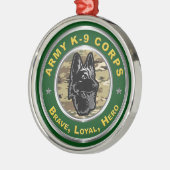 Proud Army K-9 Corps Metalen Ornament (Links)