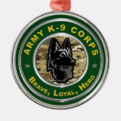 Proud Army K-9 Corps Metalen Ornament (Voorkant)