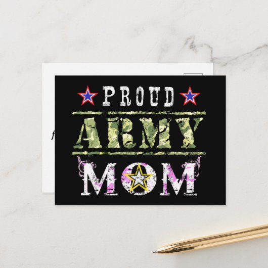 Proud Army Mam Briefkaart (Voorkant / Achterkant in situ)
