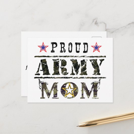 Proud Army Mam Briefkaart (Voorkant / Achterkant in situ)