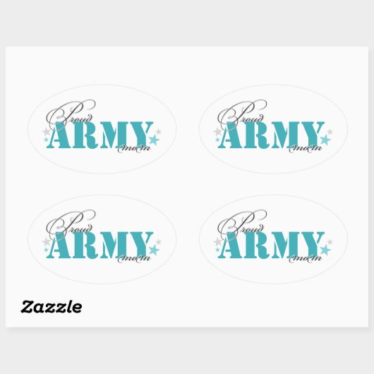 Proud Army Mam Ovale Sticker (Vel)