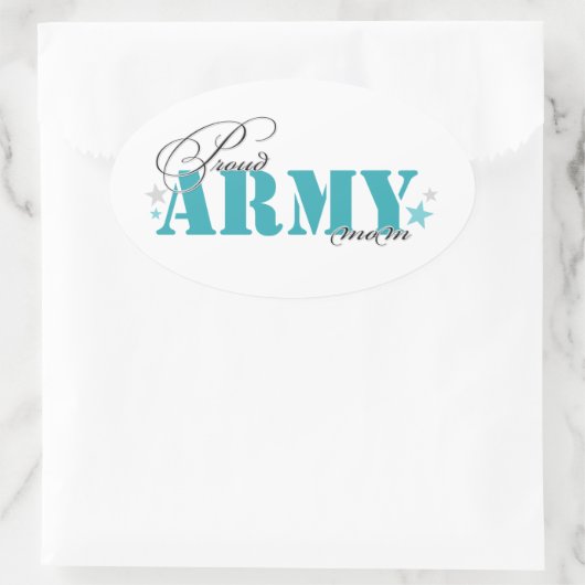 Proud Army Mam Ovale Sticker (Tas)