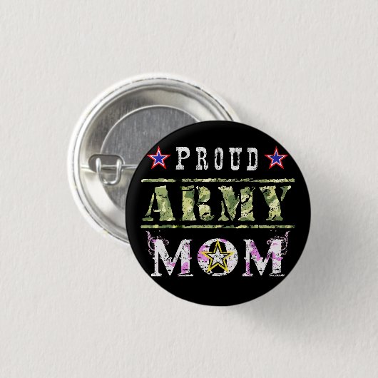 Proud Army Mam Ronde Button 3,2 Cm (Voorkant /achterkant)