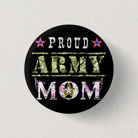 Proud Army Mam Ronde Button 3,2 Cm (Voorkant)
