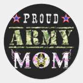Proud Army Mam Ronde Sticker (Voorkant)