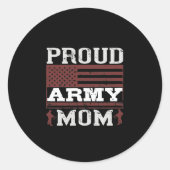 Proud Army Mam Ronde Sticker (Voorkant)