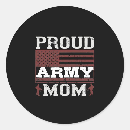 Proud Army Mam Ronde Sticker (Voorkant)