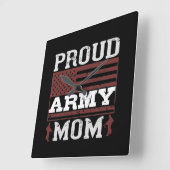 Proud Army Mam Vierkante Klok (Hoek)