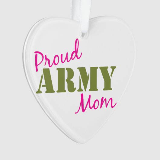 Proud Army Mom - Ornament van het hart (voorkant)