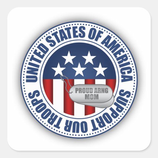 Proud Army National Guard Mam Vierkante Sticker (Voorkant)