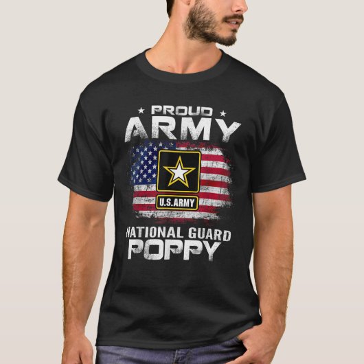 Proud Army National Guard Poppy met Amerikaanse vl T-shirt (Voorkant)