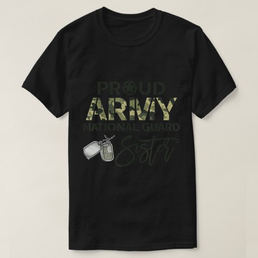 Proud Army National Guard Sister USA T-shirt (Design voorkant)