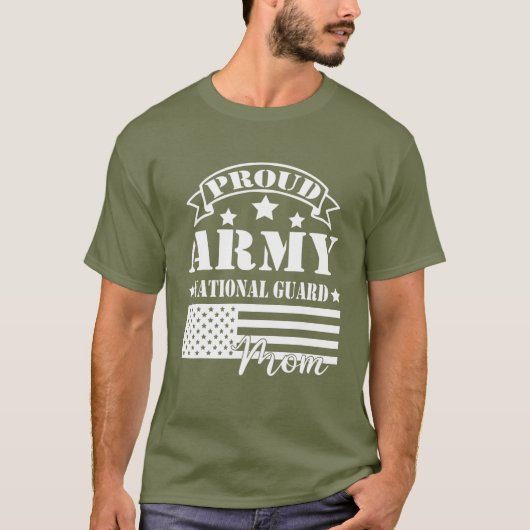 Proud Army Nationale Garde Mam Funny Militaire Mam T-shirt (Voorkant)