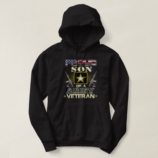 Proud Army Son Veteran USA Flag Gifts For Fathers Hoodie (Design voorkant)