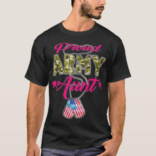 Proud Army Tunt Camo US Flag Dog tags Pride Milita T-shirt