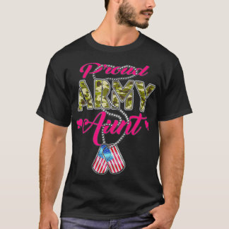 Proud Army Tunt Camo US Flag Dog tags Pride Milita T-shirt