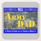 Proud Army Vader van een Soldaat Kartonnen Onderzetters (Voorkant)