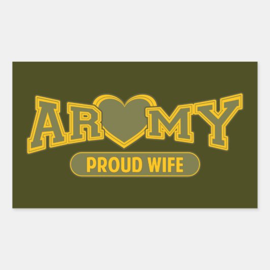 Proud Army Wife Rechthoekige Sticker (Voorkant)