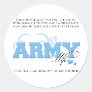 Proud ARMY Wife Ronde Sticker
