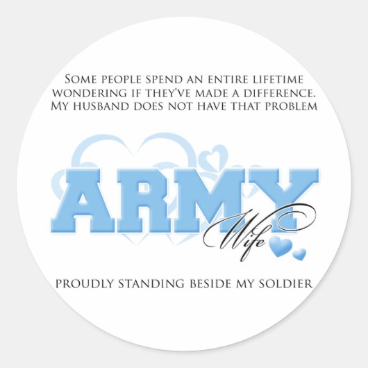 Proud ARMY Wife Ronde Sticker (Voorkant)