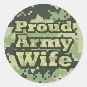 Proud Army Wife Ronde Sticker