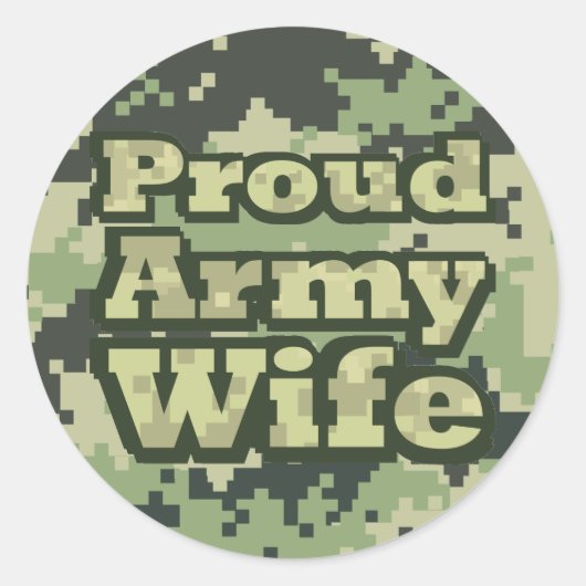Proud Army Wife Ronde Sticker (Voorkant)