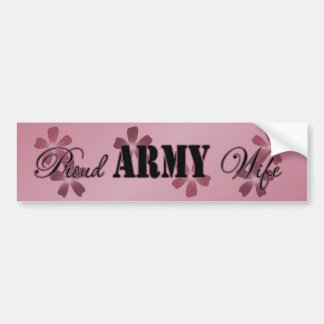 Proud Army Wife Roos Flowers Bumpersticker