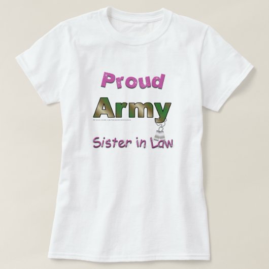 Proud Army Zuster in Law Tshirt (Design voorkant)