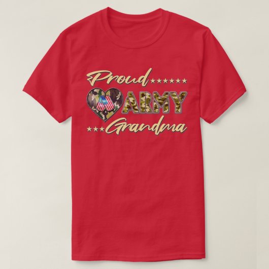Proud Armys Grandma: Militaire Pride (45) T-shirt (Design voorkant)