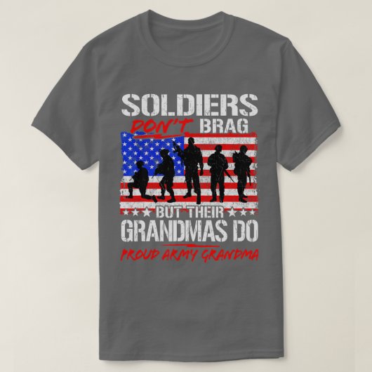 Proud Armys Grandma: Militaire Pride (82) T-shirt (Design voorkant)