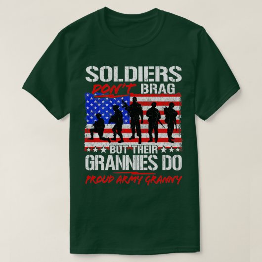 Proud Armys Grandma: Militaire Pride (83) T-shirt (Design voorkant)