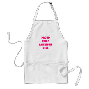Proud Asian American Girl, hot roze wit Standaard Schort